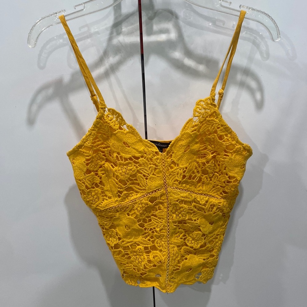 Mustard yellow crop top